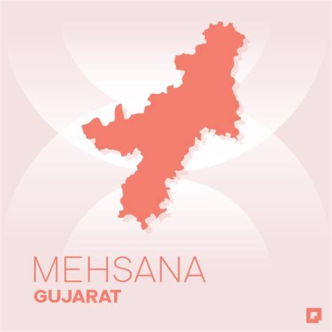 Mehsana district map gujarat india editable vector outline | Premium Vector