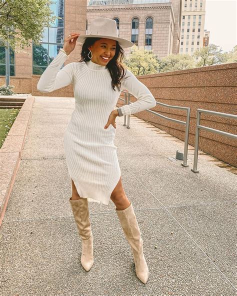 Winning Combo: Sweater Dress with Boots - Lulus.com Fashion Blog