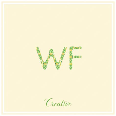 WF Natural Green Logo Später Logo-Design Vektor-Illustration Kreatives ...