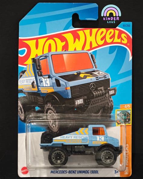 Hot Wheels Mercedes-Benz UNIMOG 1300L (Blue) | Kinder Logs