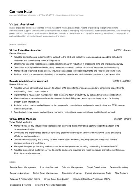 Image result for Virtual Assistant Resume