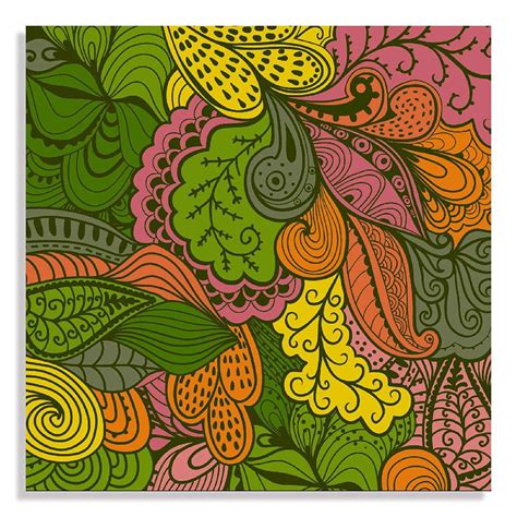 Canvas Wall Art Painting Vector Abstract Texture with Abstract Flowers ...