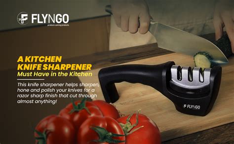 Buy FLYNGO Manual Knife Sharpener 3 Stage Sharpening Tool for Ceramic ...