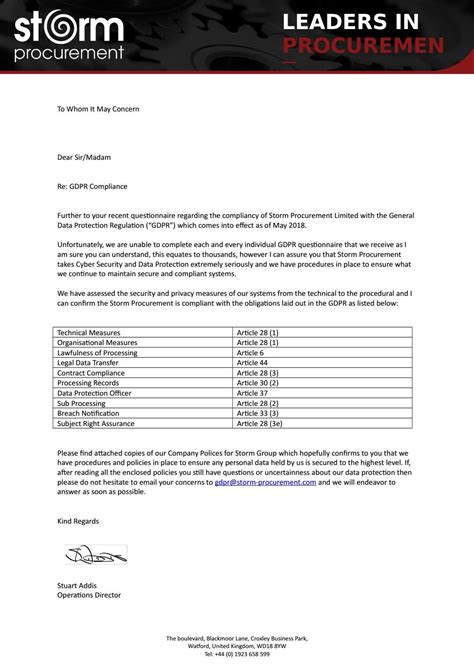 Letter of compliance confirmation by Storm Technologies Ltd - Issuu