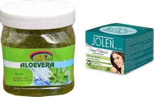 PINKROOT Aloe Vera Scrub 500ml and JOLEN Aloe Vera Bleach Crème 18g ...