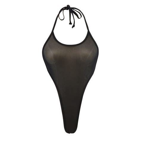 SHERRYLO See Through One Piece Swimsuit High Cut Micro Monokini Bikini ...