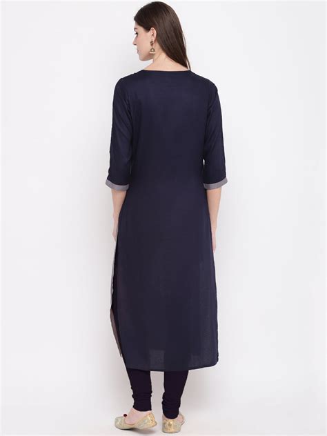 Women's Blue & Grey Kurta By Vbuyz- (1Pc Set) – Trendia