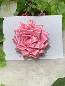 Joy's Creations Satin Fabric Dhalia Flower Hair Clip for Girls (Light ...