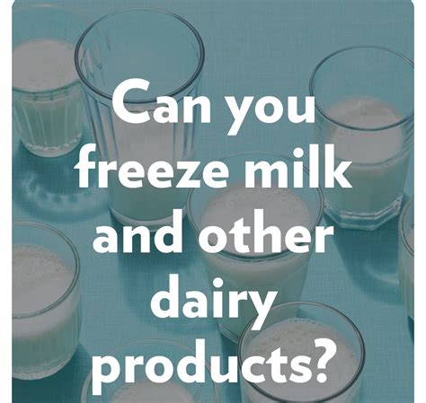 FREEZING MILK AND OTHER DAIRY PRODUCTS!!!! ⋆ Discounts and Savings Canada