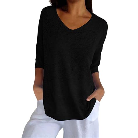 Womens Oversized Tee Shirts, Womens Short Sleeve Sweaters Tops V Neck ...
