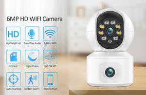 Bzrqx WiFi 1080p Dual Lens Dual Screen 360° Security Camera TwoWay ...
