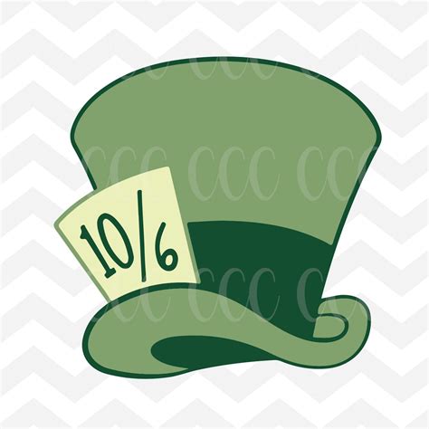 Printable Mad Hatter 10 6 Template, Mad hatter day hat (editable ...