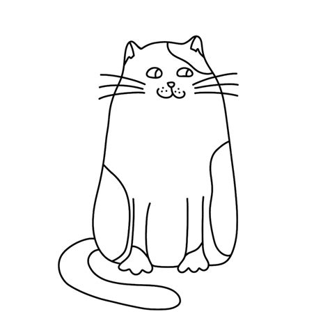 Sitting cat in doodle style hand drawn vector illustration isolated ...