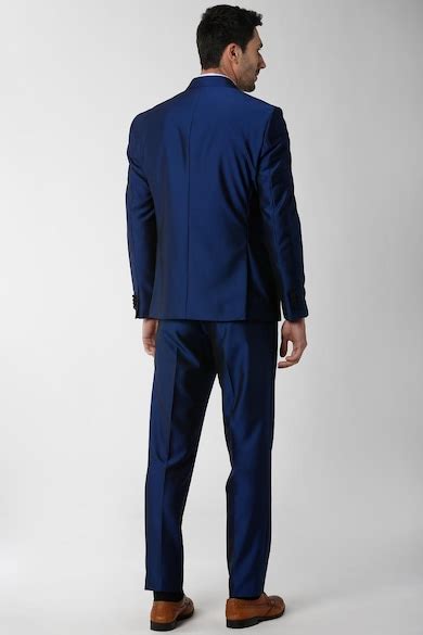 Buy Men Blue Textured Formal Three Piece Suit Online - 358037 | Peter ...