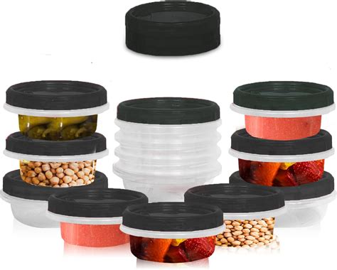 Amazon.com: [Black - 12 Pk] Airtight Deli Containers with Lids Twist ...