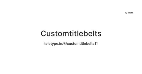 Customtitlebelts — Teletype