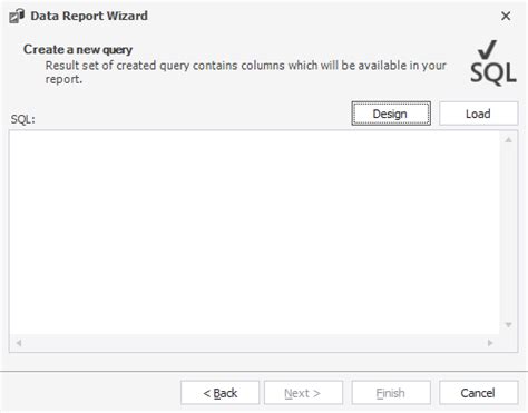 To Create a New SQL Query in Query Designer 的图像结果