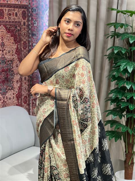 Madhubani Print Patterned Chanderi Saree | RGD938R – Aham Designer Boutique