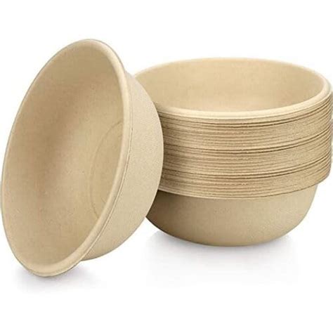 Disposable Bagasse Round Bowls, 180ml, 25 Pieces,| Eco-Friendly ...