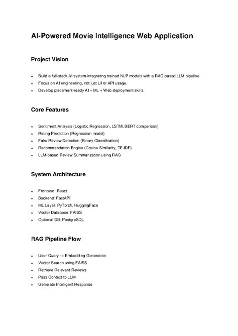 AI Movie Intelligence Project Roadmap: NLP & LLM Integration - Studocu