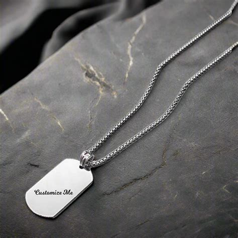 3 mm Thick Custom Engraved Steel Engraved Army Tag Dog Tag Chain for M ...