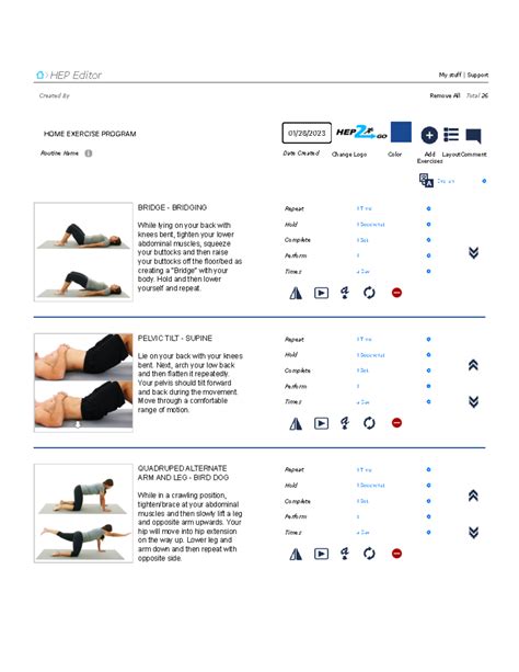 HEP2go - Home Exercise Program Routine Guide - Studocu