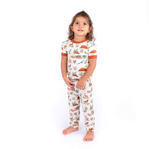 Desert Friends Two-Piece Bamboo Short Sleeve Kids Pajama Pants Set ...