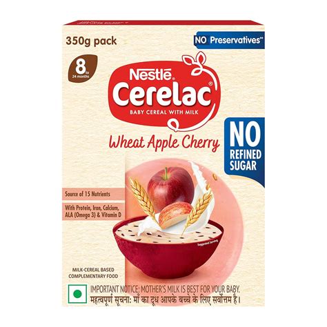 Buy CERELAC Baby Cereal | No Refined Sugar | Wheat Apple Cherry for 8 ...
