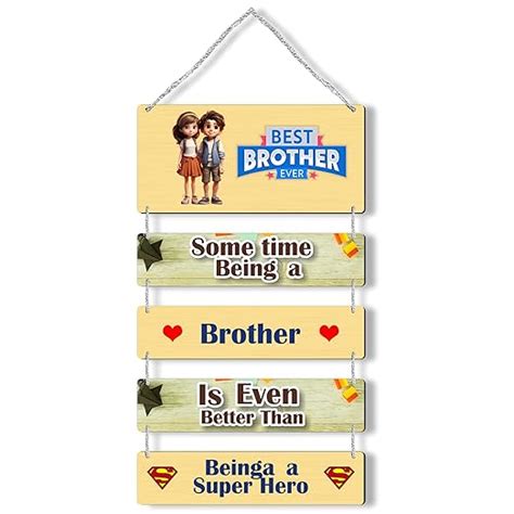Regalo Casila Brother Wooden Decor Wall Hanging Art Decoration Item for ...