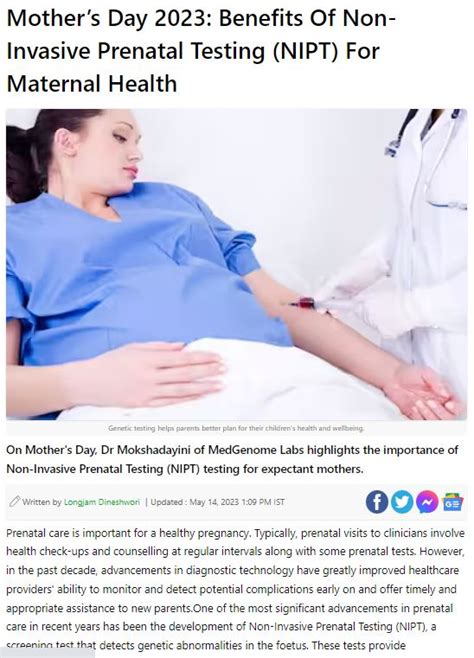 Mother’s Day 2023: Benefits Of Non-Invasive Prenatal Testing (NIPT) For ...