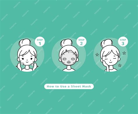 Premium Vector | Mask steps illustration steps how to apply facial mask ...