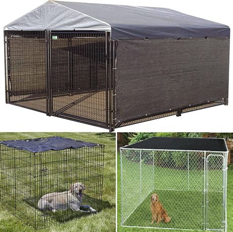 10x10 ft Dog Kennel Shade Cover with 90% Sunblock - Outdoor Pet Crate ...