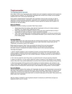 Image result for Toastmaster Role Script