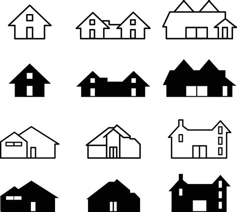 Vector Illustration Set of real estate and homes icons. Home And Other Synonyms Residental ...