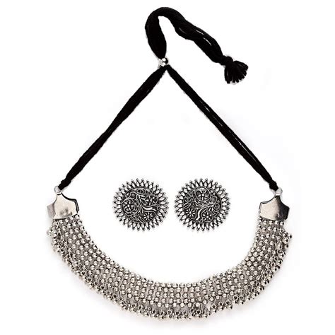 Buy Shining Diva Fashion Latest Stylish Traditional Oxidised Silver ...