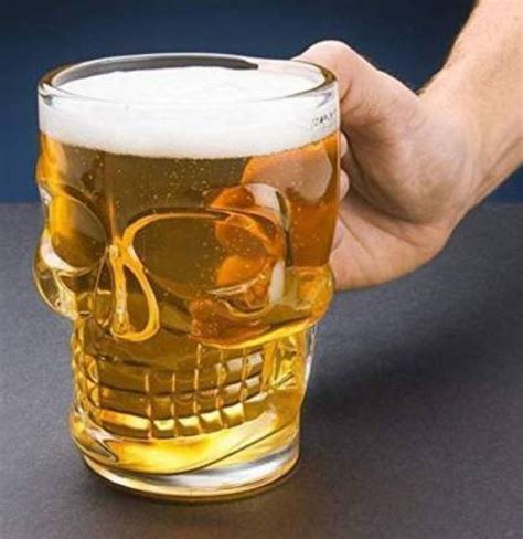VLSYS Skull Beer Mug 530ML for Your Home Bar|Large Glass Beer Mug for ...