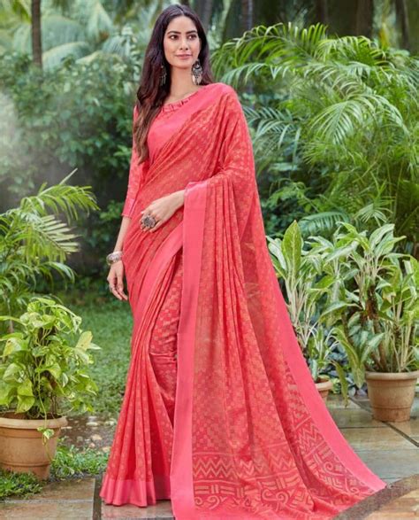 Peach Brasso Saree – Fashionous