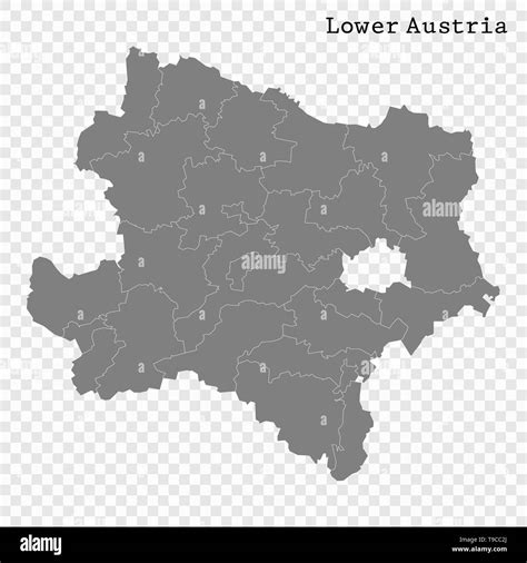 High Quality map of Lower Austria is a state of Austria, with borders of the counties Stock ...