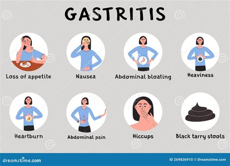 Young Woman with Gastritis Symptoms and Early Signs. Female with ...