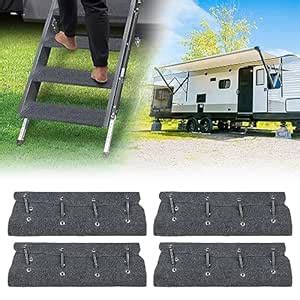 WATERWICH RV Step Covers Rugs 4 Pack RV Camper Step Covers with Install ...