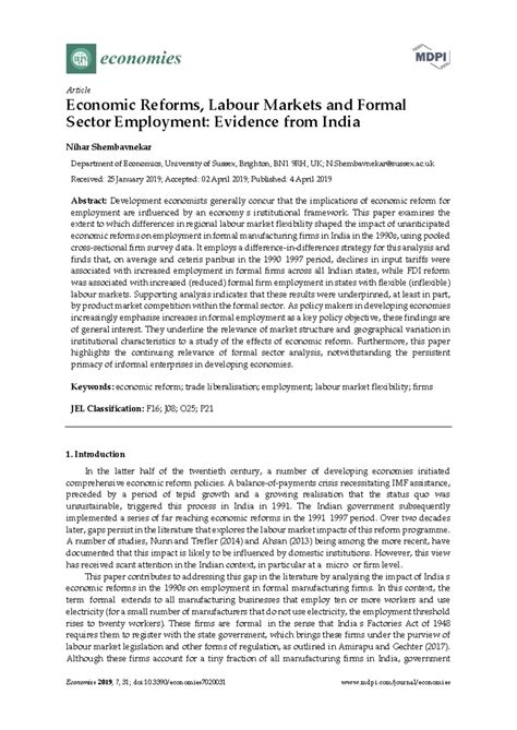 Labour, Employment, and Economic Growth in India: A Review (2015) - Studocu