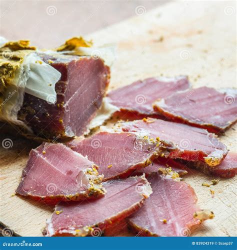 Smoked wild boar meat stock image. Image of preserved - 83924319