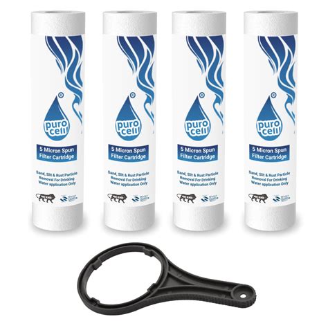 Purcell 4pcs Heavy Duty PP Spun Filter/Cartridge with Spanner for All ...