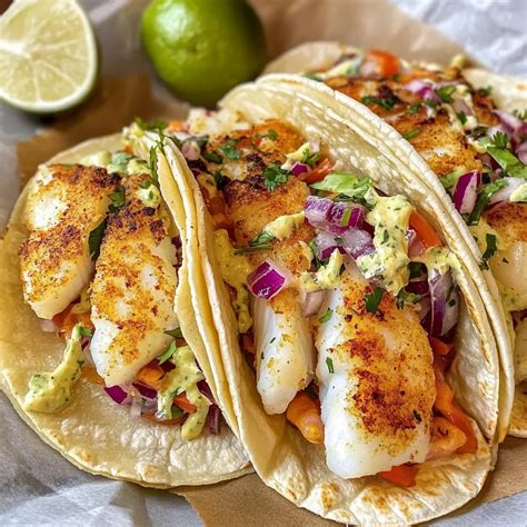 Image result for Crispy Cod Fish Tacos