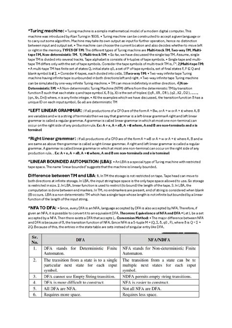 TCS 101: Turing Machines and Automata Theory Overview - Studocu