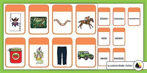 Głoska dż | Fiszki z sylabami | Ćwiczenia artykulacyjne