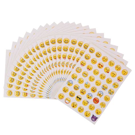 Buy BkrdtyEmoji Stickers 40 Sheets Emoticon Sticker Small Yellow ...