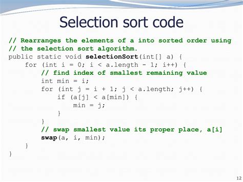 Image result for Selection Sort ArrayList Java
