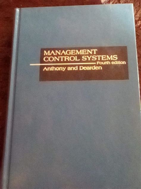Buy Management control systems (The Willard J. Graham series in ...