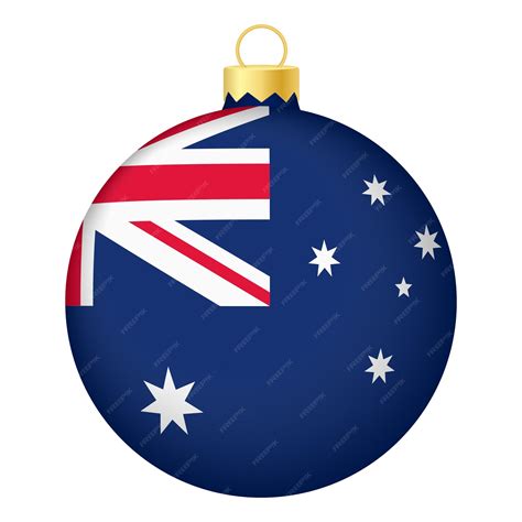 Boule de sapin de Noël avec l'icône du drapeau australien pour les ...